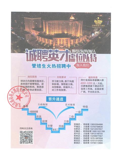 芜湖汉爵阳明大酒店有限公司招聘-安徽省职旅天下活动网站