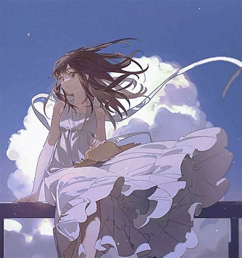 蓝色动漫温柔头像女生