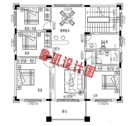 农村40-50万高端三层别墅楼房设计图，左右对称很好看_三层别墅设计图_鲁班设计图纸官网