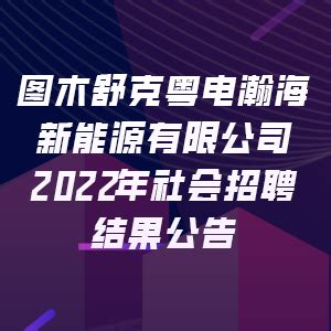 图木舒克粤电瀚海新能源有限公司-2022年社会招聘结果公告