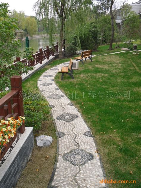 绿化景观设计小品-地面铺装石板铺装石子铺装-设计师图库