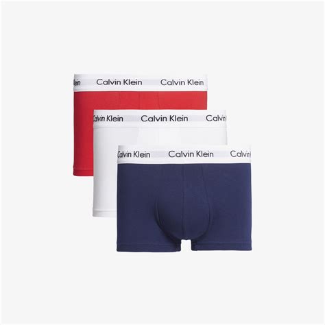 Calvin Klein Low Rise Trunk Erkek Lacivert/Beyaz/Kırmızı 3