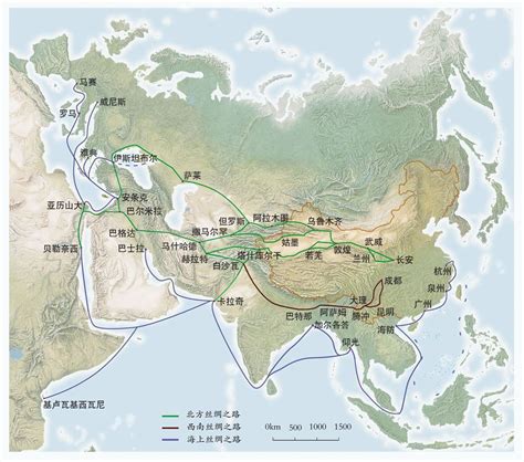 丝绸之路地图图片