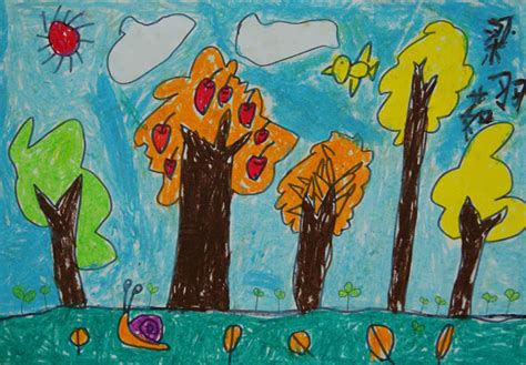 画一个美丽的秋天,简单,儿童画_大山谷图库