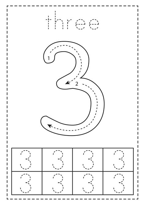 Number 3 Tracing Worksheets - 15 FREE Pages | Printabulls