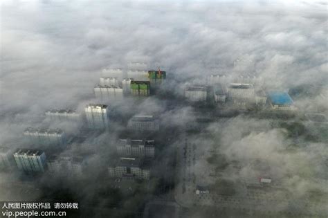 甘肃高台大雾笼罩似“浓烟滚滚”--图片频道--人民网