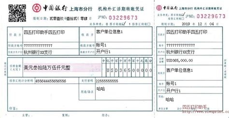 中国银行机构外汇活期转帐凭证1打印模板 >> 免费中国银行机构 ...