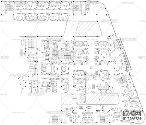 夜总会KTV平面CAD施工图-免费3dmax模型库-欧模网