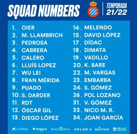 西班牙人公布新赛季球员号码：武磊7号，德托马斯11号_PP视频体育频道