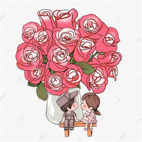 玫瑰花情侣素材图片免费下载-千库网