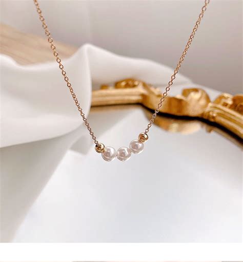 珍珠钛钢项链女个性简约网红轻奢小众设计感吊坠2021新款锁骨链潮-阿里巴巴