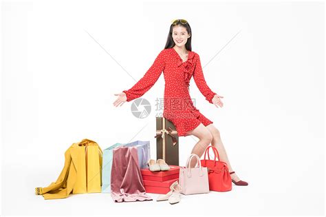 时尚美丽女性开心购物高清图片下载-正版图片501037132-摄图网