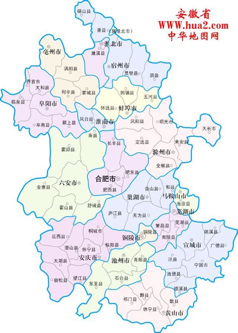 安徽省标准地图（示意图） - 安徽省地图 - 地理教师网