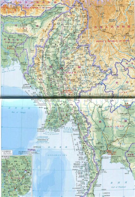 缅甸地图中文版高清 - 缅甸地图 - 地理教师网