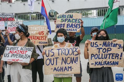 菲律宾民众抗议菲美联合军演_时图_图片频道_云南网