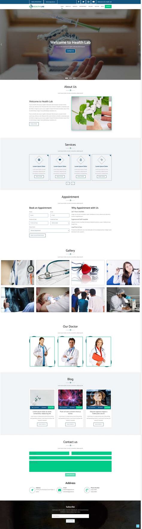 健康医疗网站模板下载，医院门户网站设计-17素材网