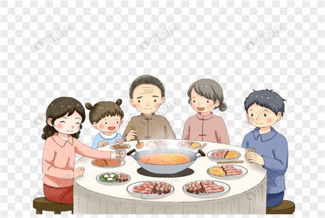 一家人一起吃火锅元素素材下载-正版素材401867102-摄图网