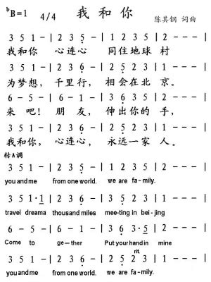 《我和你（北京奥运会主题曲）》最新曲谱(刘欢...)-刘欢...钢琴谱吉他谱|www.xinyuepu.com-新乐谱