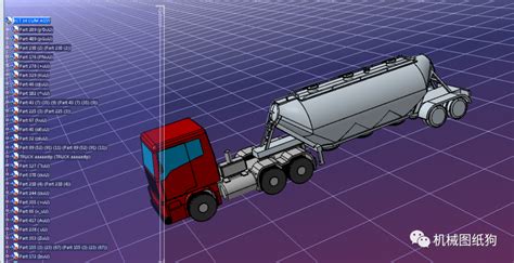 【工程机械】34立方水泥罐车简易模型3D图纸 STEP格式_理论_通用-仿真秀干货文章
