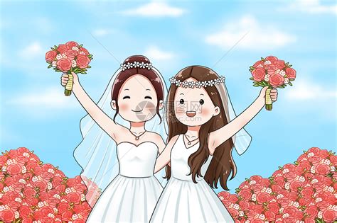 婚礼新郎新娘结婚插画图片-包图网