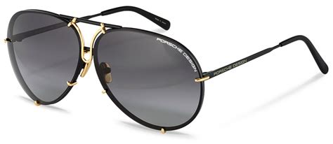 PORSCHE DESIGN Titanium Gold Frame Pilot Sunglasses P 8478 (Light Blue ...