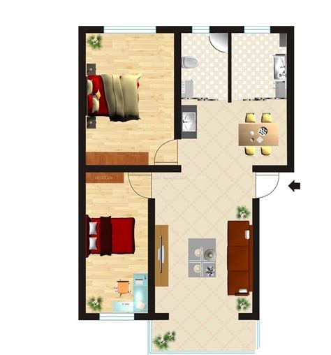 现代简约 棕榈湾 三室两厅 120平米装修效果图-两室一厅-现代简约-南通锦华装饰