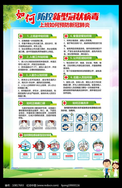 上班预防新型冠状病毒展板图片下载_红动中国