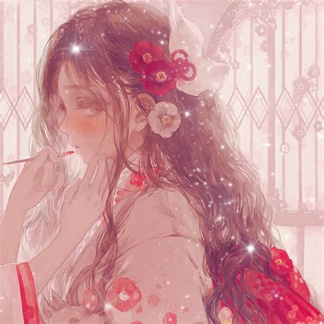 古风闺蜜墨水画头像女生