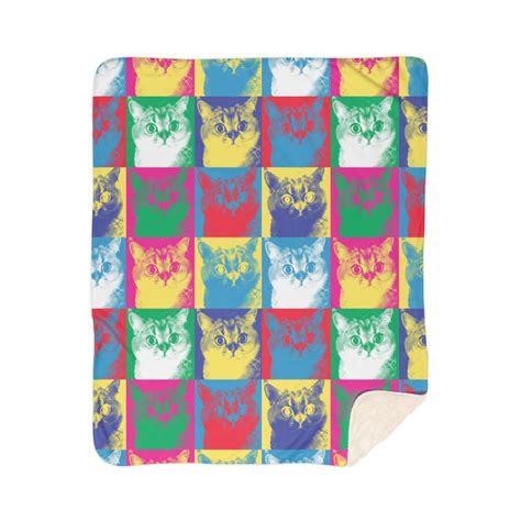 Pop art cats | Blanket Sherpa Blanket | Makart