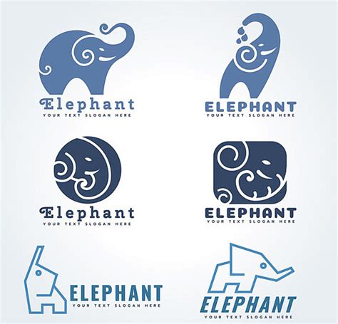 现代大象徽标设计概念模板公司标语LOGO