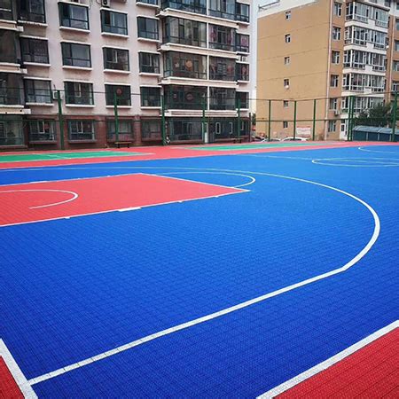 台州市仙居县第七小学悬浮拼装地板篮球场-杭州精奥体育设施工程有限公司