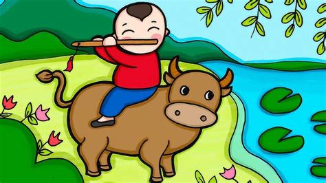 牧童骑黄牛图片