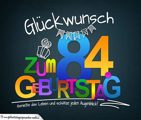 84. Geburtstag Retro Geburtstagskarte - Geburtstagssprüche-Welt