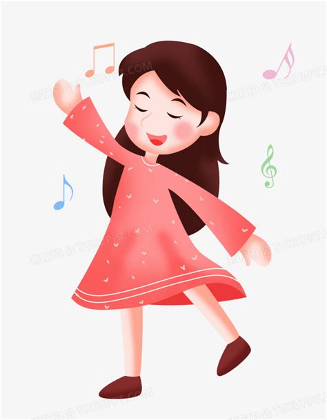 可爱女孩唱歌插图下载素材图片免费下载-千库网