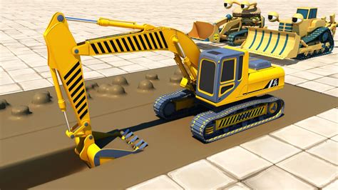 挖掘机推土机装载机的区别、工程车玩具动画片、幼儿启蒙益智动画_腾讯视频