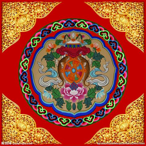 中国传统刺绣吉祥复古圆形图案，矢量素材- 中国风