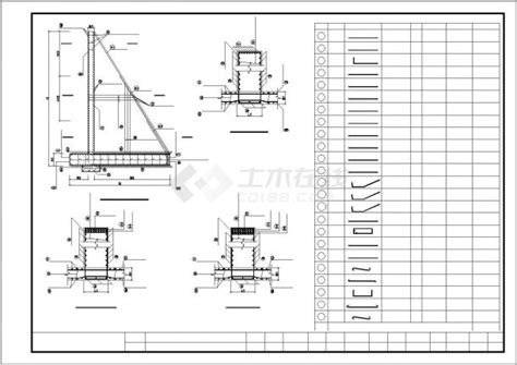 钢筋混凝土悬臂式挡土墙大样图（CAD、7张）-混凝土节点详图-筑龙结构设计论坛