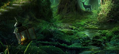绿色森林梦幻游戏场景PNG图片素材下载_绿色PNG_熊猫办公