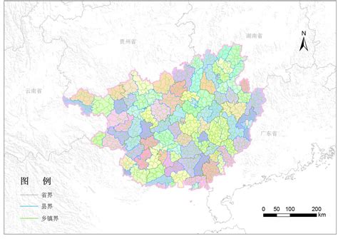 广西壮族自治区乡镇行政区划-地图数据-地理国情监测云平台