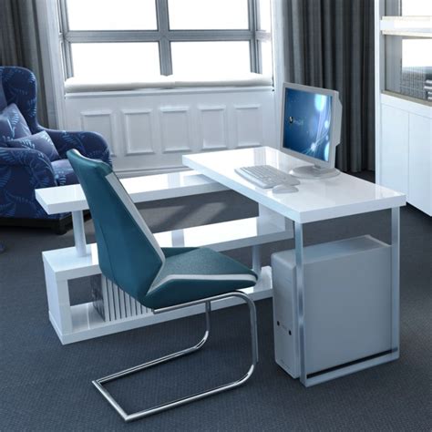 家用电脑桌办公家具简约台式旋转转角白色烤漆书桌书架书柜组合-阿里巴巴
