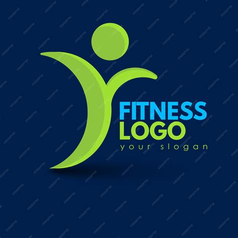 Premium Vector | A blue and green logo for fitness.