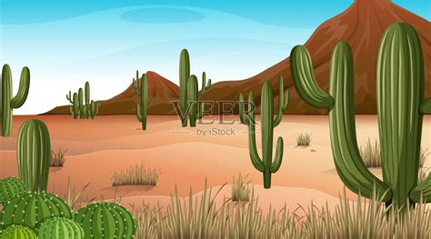 沙漠森林景观以白天为景插画图片素材_ID:419195605-Veer图库