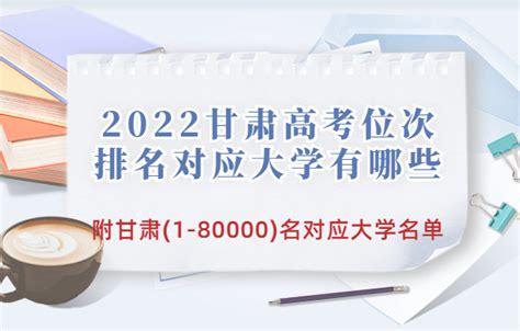 2023甘肃高考位次排名对应大学有哪些 附1-80000名对应大学名单