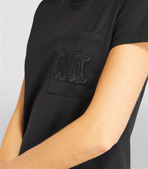 Womens Max Mara black Papaia Embroidered-Monogram T-Shirt | Harrods UK