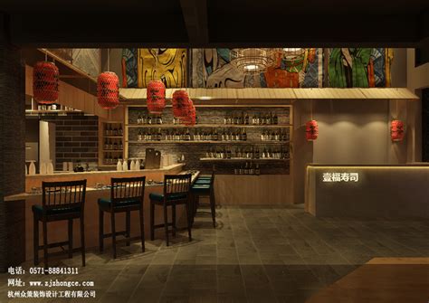 日本料理餐厅装修设计效果图_岚禾日式餐厅设计