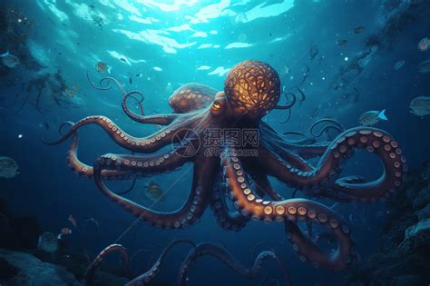 深海巨型章鱼插画图片下载-正版图片600028530-摄图网