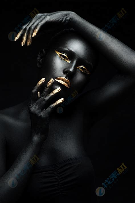 创意黑色皮肤女子高清图片下载-找素材