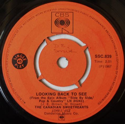 The Canadian Sweethearts / Lucille Starr – Looking Back To See / Too ...