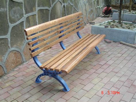 福园 户外园林休闲椅公园椅子铸铁防腐木室外长椅凳子实木靠背座椅