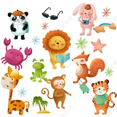 q版卡通动物可爱动物各种动物合集动物插画素材免费下载 - 觅知网